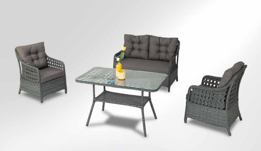 Lotus Rattan Oturma Grubu Antrasit